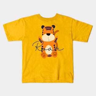 Cute Tiger Roar Design Kids T-Shirt